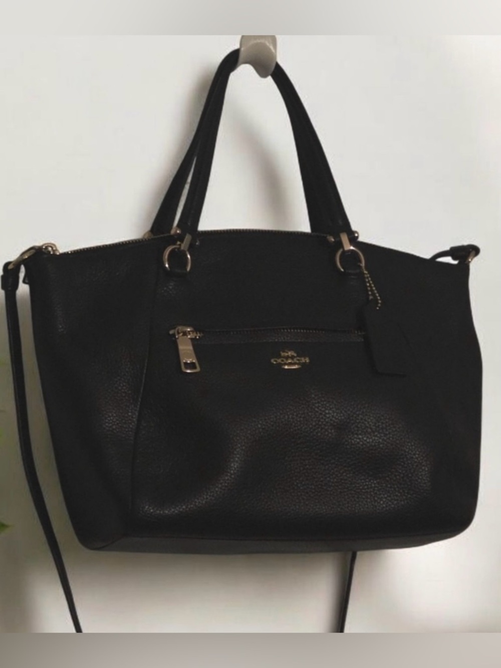 Coach Women’s Satchel Crossbody Black Pebbled Leather - NWOT